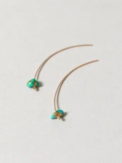 Turquoise Arc Earrings -Rikumo 8.6.4 DESIGN LTD Turquoise Arc Earrings 14KG 2