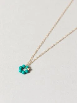 Turquoise Flower Necklace 8 Turquoise Flower Necklace -Rikumo 8.6.4 DESIGN LTD Turquoise Flower Necklace 14KG 3