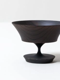 Sinafu Small Stand Bowl - Hasori (Black) -Rikumo Gato Sinafu Small Stand Bowl Hasori Black 2