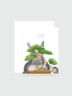 Greeting Card - Bonsai Bunny Thinking Of You