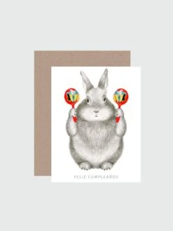 Greeting Card - Bunny Maracas