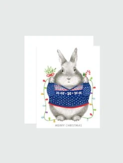 Greeting Card - Christmas Sweater Bunny