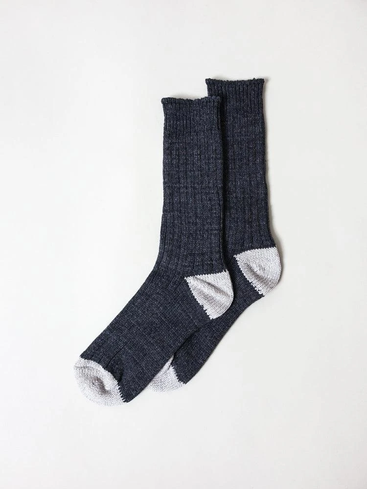 Recycled Cotton Ribbed Socks, Charcoal 3 Recycled Cotton Ribbed Socks, Charcoal