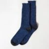 Recycled Cotton Ribbed Socks, Denim 2 Recycled Cotton Ribbed Socks, Denim -Rikumo Knitwin Recycled Cotton Ribbed Socks Denim 1