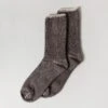 Silk Cotton Lounge Socks - Charcoal 2 Silk Cotton Lounge Socks - Charcoal -Rikumo Knitwin Silk Cotton Lounge Socks Charcoal 1