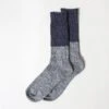 Wool Cotton Slab Socks, Charcoal