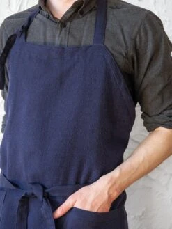 Moku Linen Apron -Rikumo Kontex Moku Linen Apron Navvy 1