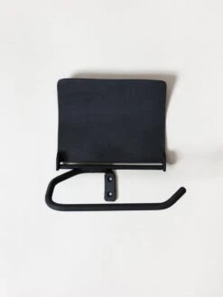 Kanamono Toilet Paper Holder With Cover -Rikumo Muro Kanamono Toilet Paper Holder Black 1
