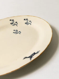 Oval Plate - Deer -Rikumo Naomitu Pottery Oval Plate Deer 2