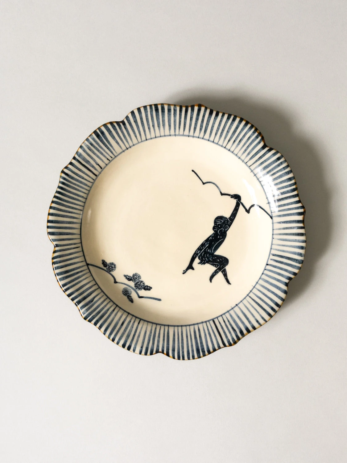 Round Flower Plate - Monkey 3 Round Flower Plate - Monkey