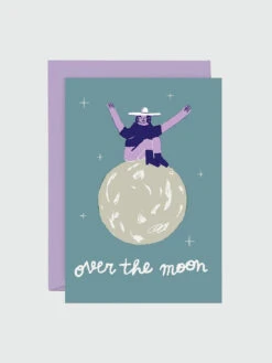 Greeting Card - Over The Moon