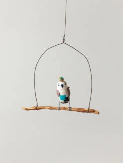 Roost Wire Bird Mobile - Blue Owl -Rikumo Rojinosora Roost Wire Bird Mobile Blue Owl 10