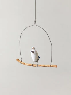 Roost Wire Bird Mobile - Blue Owl -Rikumo Rojinosora Roost Wire Bird Mobile Blue Owl 12