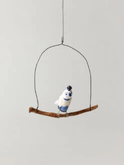 Roost Wire Bird Mobile - Blue Owl -Rikumo Rojinosora Roost Wire Bird Mobile Blue Owl 8