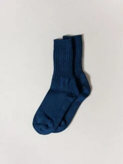 Sasawashi Ribbed Socks -Rikumo Sasawashi Ribbed Socks Navy 2