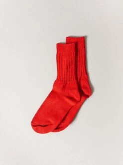Sasawashi Ribbed Socks -Rikumo Sasawashi Ribbed Socks Red 2