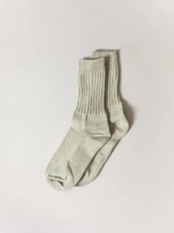 Sasawashi Ribbed Socks -Rikumo Sasawashi Ribbed Socks Sand 2