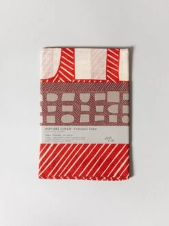 Yamada Linen Furoshiki - Shape And Line 12 Yamada Linen Furoshiki - Shape And Line -Rikumo Yamada Seni Co Yamada Linen Furoshiki Shape and Line Red 1