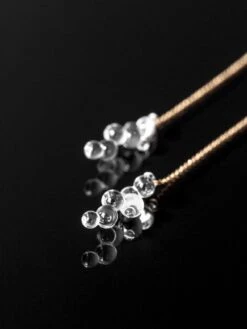 Glass Chain Earrings - Gold Drizzle 7 Glass Chain Earrings - Gold Drizzle -Rikumo Yoko Yano Glass Chain Earrings Gold Drizzle 2