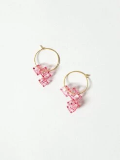 Glass Hoop Earrings - Salt