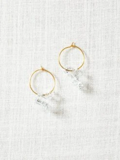 Glass Hoop Earrings - Salt 10 Glass Hoop Earrings - Salt -Rikumo Yoko Yano Salt Hoop Clear 1