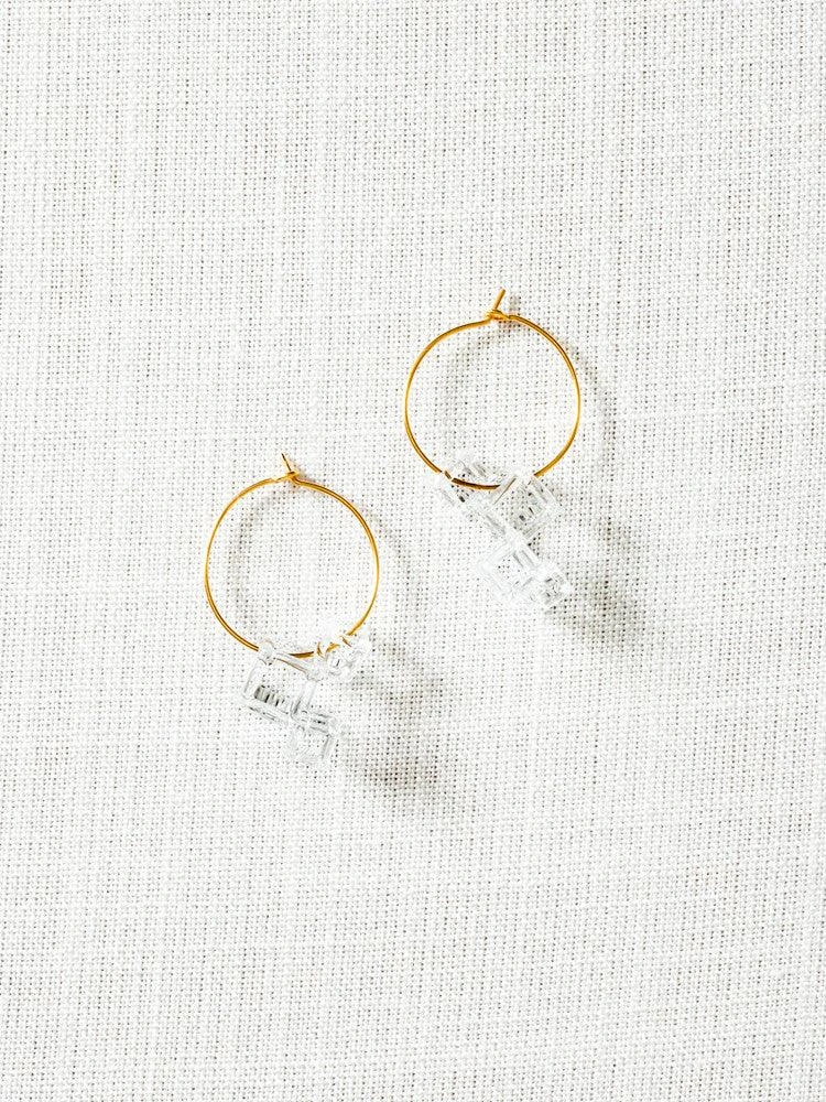 Glass Hoop Earrings - Salt 6 Glass Hoop Earrings - Salt - Image 4
