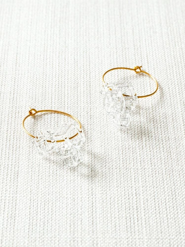 Glass Hoop Earrings - Salt 7 Glass Hoop Earrings - Salt - Image 5