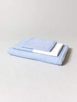 Two-Tone Chambray Towel - Blue 11 Two-Tone Chambray Towel - Blue -Rikumo Yoshii Two Tone Chambray Towel Blue 1 1