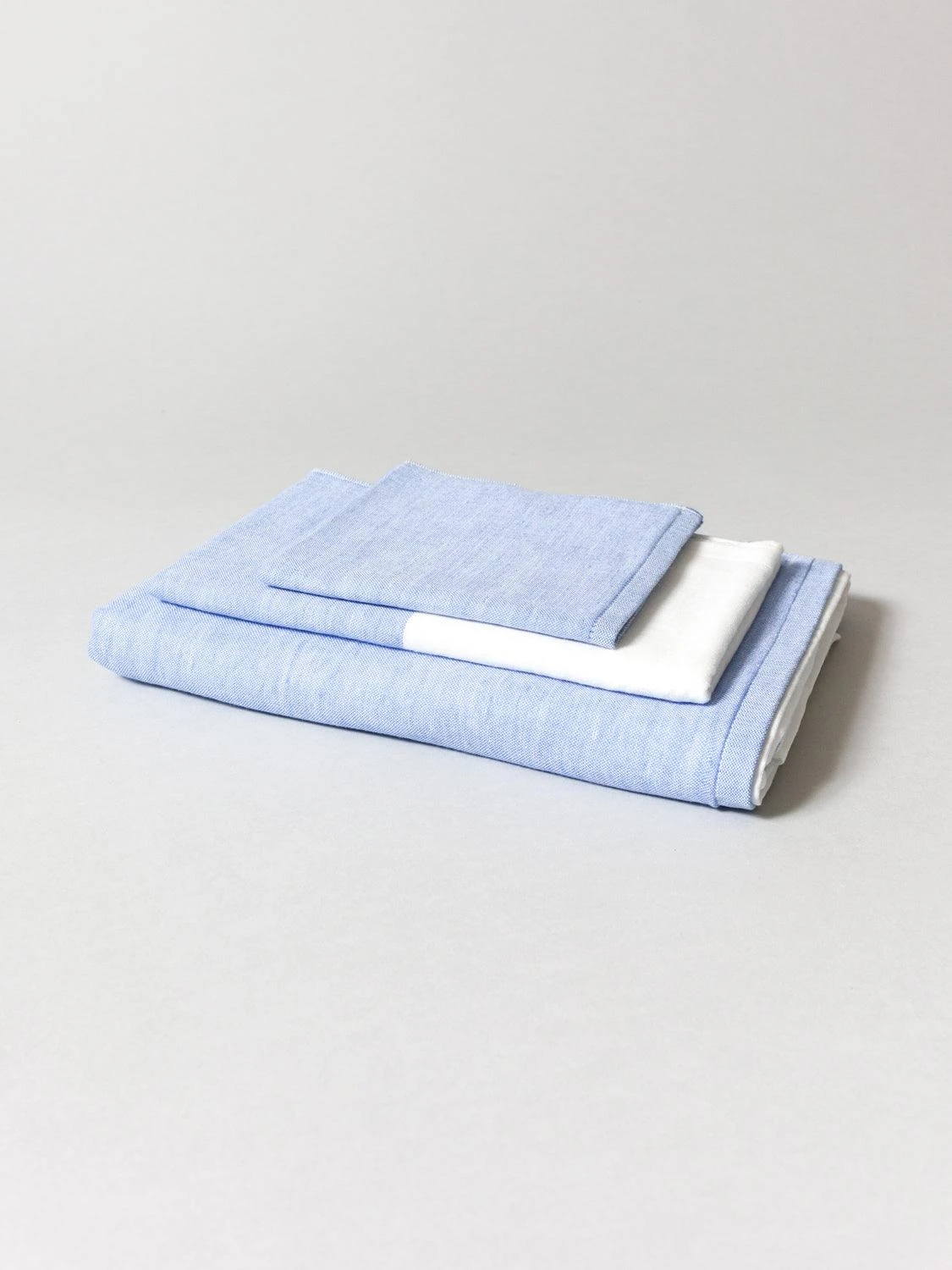 Two-Tone Chambray Towel - Blue 4 Two-Tone Chambray Towel - Blue - Image 3