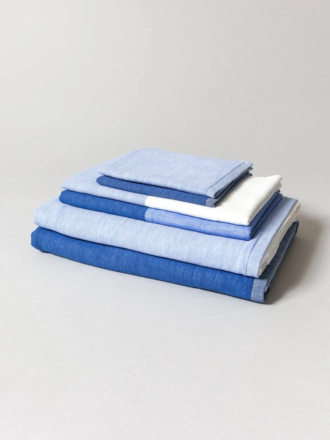 Two-Tone Chambray Towel - Blue 2 Two-Tone Chambray Towel - Blue