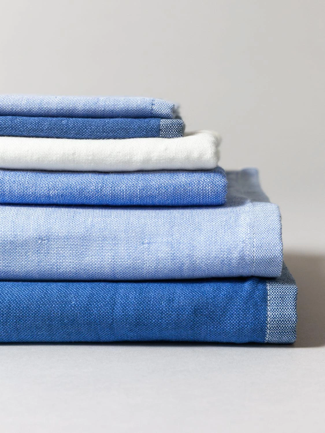 Two-Tone Chambray Towel - Blue 3 Two-Tone Chambray Towel - Blue - Image 2